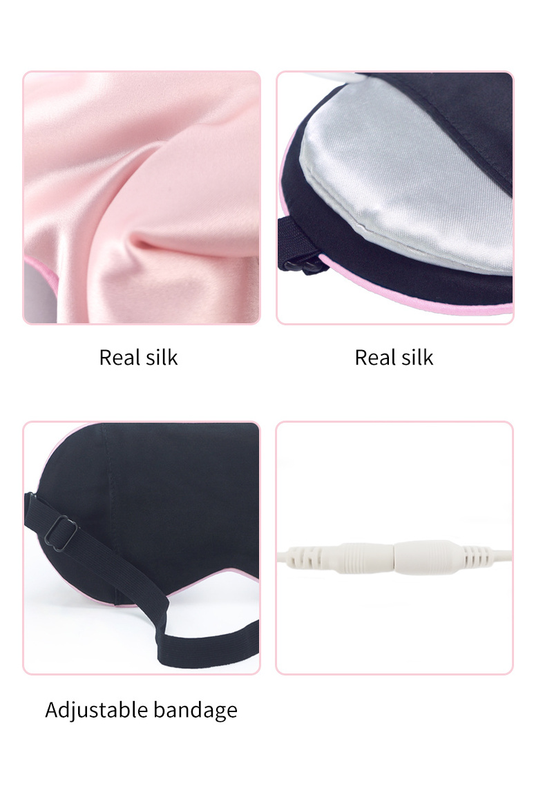 usb steam hot compress three gear timing real silk lavender seed argy wormwood heated heating sleep yoga eye mask