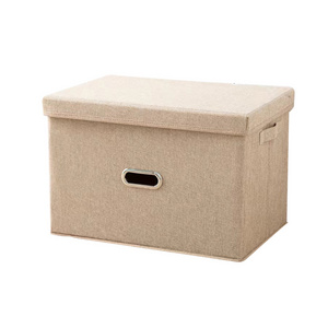 Toys Clothes Durable Collapsible Handle Cubes Fabric Storage Box With Lid For Folding Box Storage