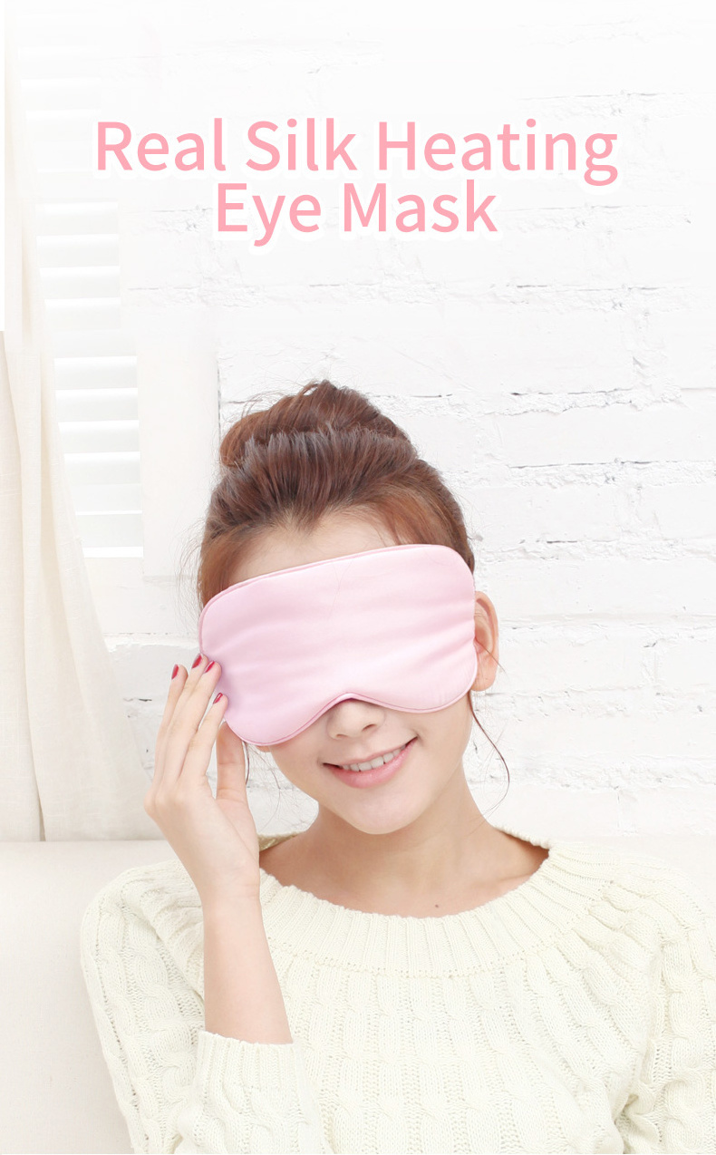 usb steam hot compress three gear timing real silk lavender seed argy wormwood heated heating sleep yoga eye mask