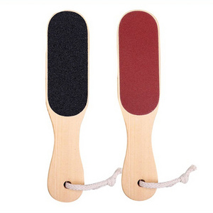 Private label Suspendable double-sided wooden handle sandpaper foot file callus remover