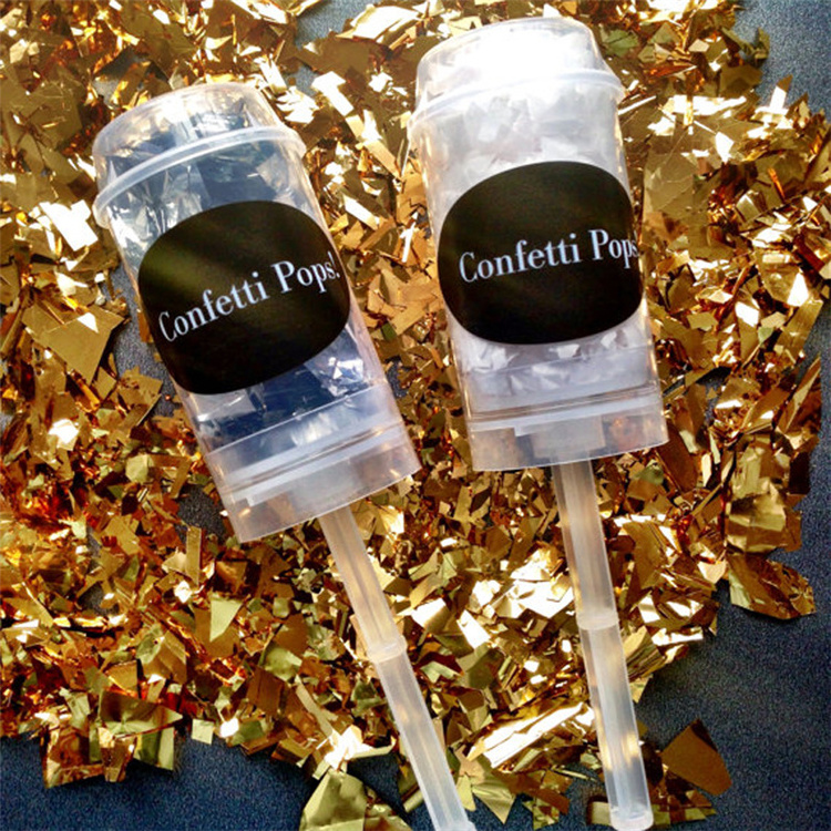 Eco-friendly Wedding Favors Mini Party Popper Handheld Boy Or Girl New Years Confetti Push Pop