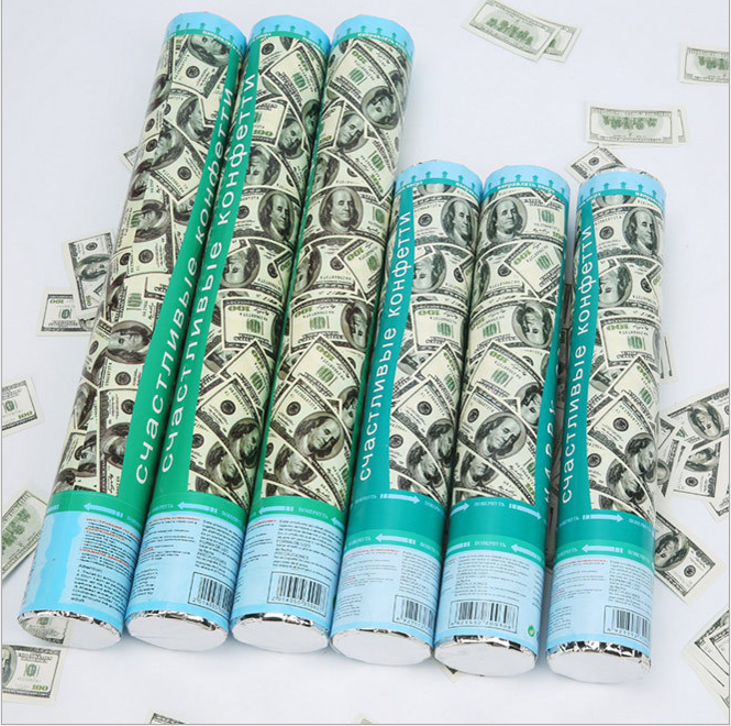 Money paper party confetti shooter confetti cannon with money confetti