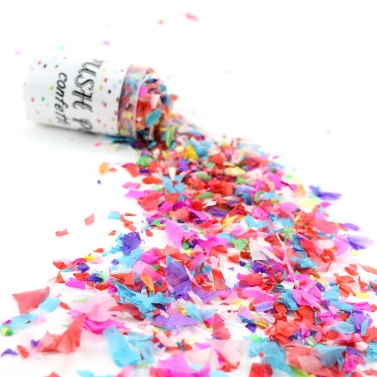 2020 Hot Selling In Stock Supply Party Colorful Metallic Confetti Push Popper