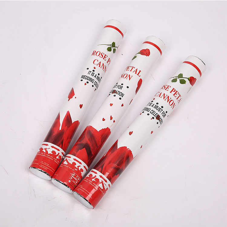 Rose Confetti Poppers Wedding Decoration Fireworks Salute Marriage Tube Confetti Party Popper Confetti