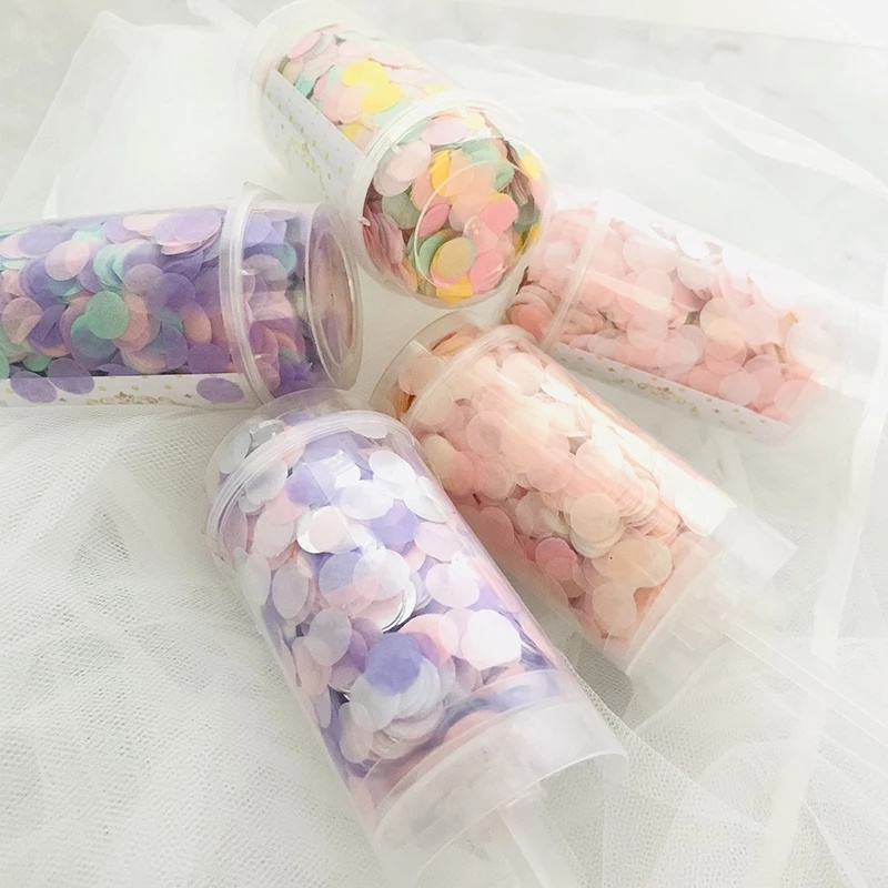 Push Pop  Party Supplies Wedding Bachelorette Party Decoration PET Rose Shaped Paper Confetti Cannon Popper