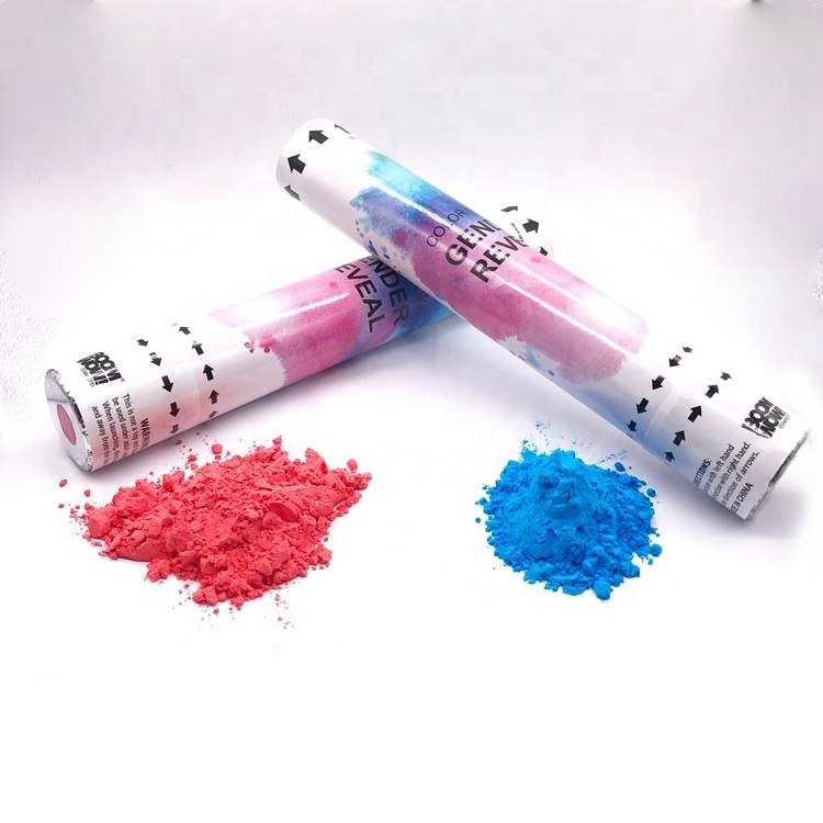 100% Corn Starch Non Toxic Safety Blue Pink Holi Powder Confetti Cannon for Gender Reveal Party