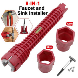 8 in 1 Faucet Sink Installer Flume Wrench Multi functional Water Tank Wrench  two sizes Pullers