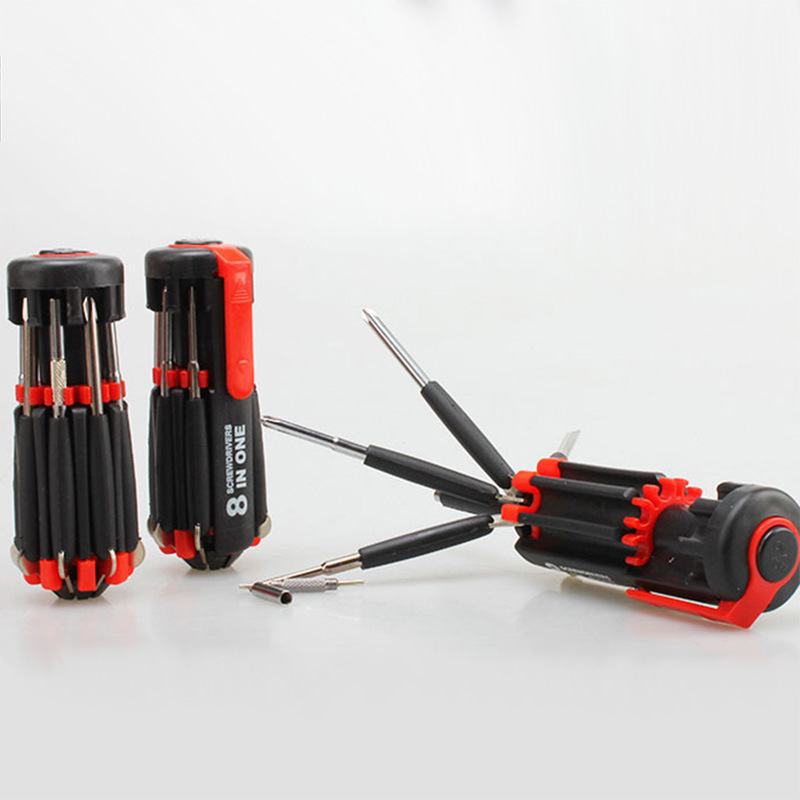 8-in-1 screwdriver with LED flashlight  universal screwdriver for car  multi-function outdoor tool