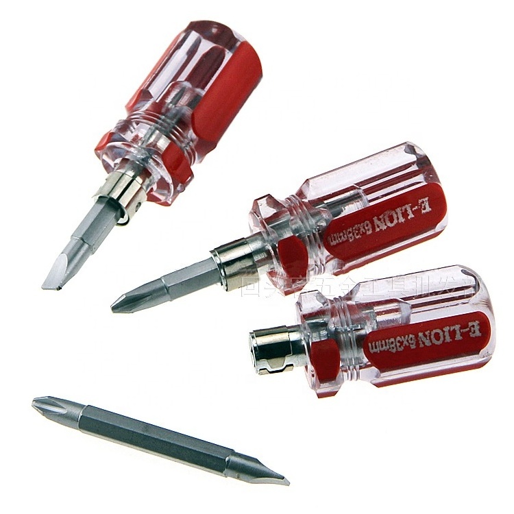 Mini screwdriver with transparent crystal handle  dual-purpose screwdriver