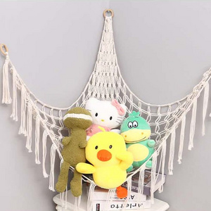 Toy Hammock mesh with tassel plush toy Storage Hammock mesh Bohemian decorative storage mesh suitable for children's bedrooms