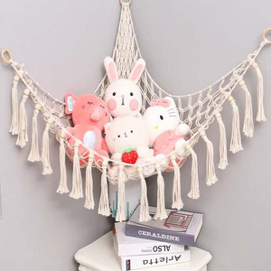 Toy Storage Hammock mesh plush toy Corner hanging mesh Bohemian decorative storage mesh suitable for children's bedrooms