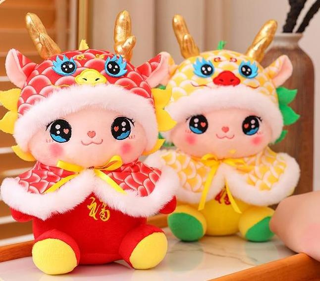 2024 Chinese Spring Festival cute cartoon dragon plush toys new year decoration dragon pillow stuffed & plush toy