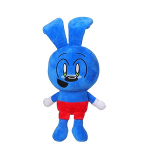 New design riggy plush toy cute blue rabbit plush with long ear anime toys riggy the rabbit monkey plush toys