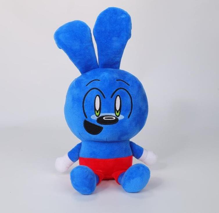 New design riggy plush toy cute blue rabbit plush with long ear anime toys riggy the rabbit monkey plush toys