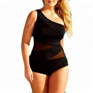 summer hot sell fat women plus size crotchless sexy bikini one piece swimsuit for women