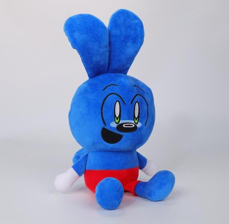 New design riggy plush toy cute blue rabbit plush with long ear anime toys riggy the rabbit monkey plush toys