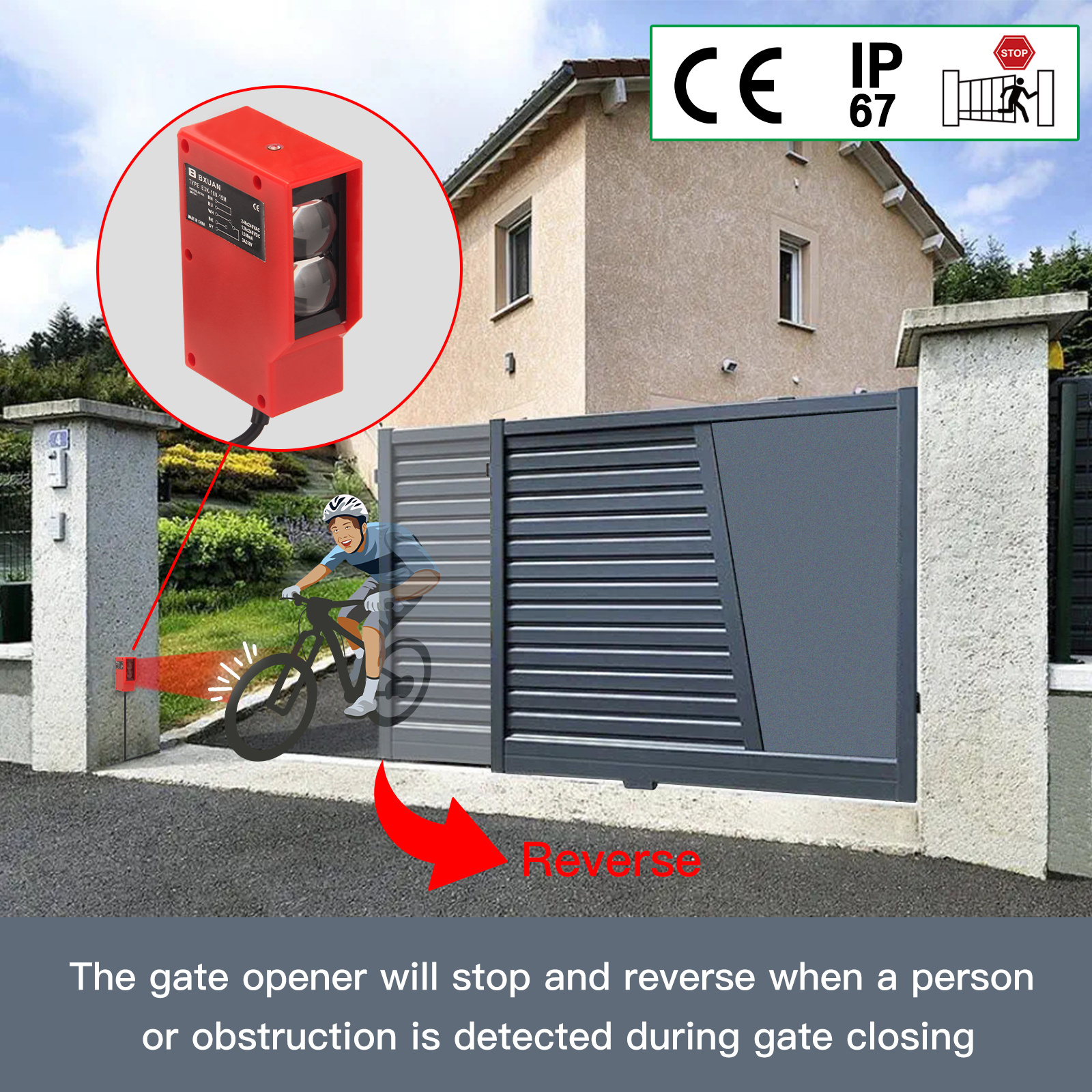 2023 New 12V 24V Opener Safety Photoelectric Swing Automatic Sliding Door Sensor With Sensor