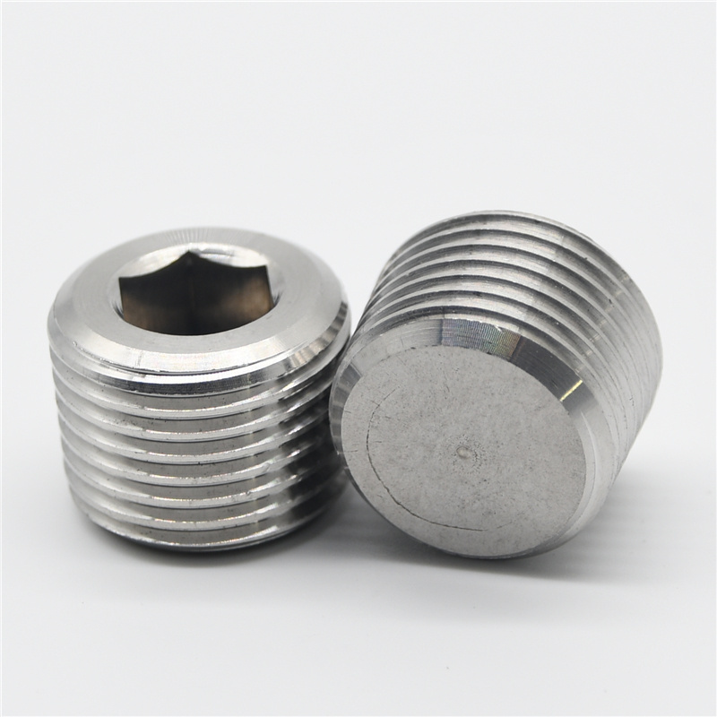 Stainless Steel 304 316 Hex Plug DIN 906 Hexagon Socket Locking Screws Thread Pipe Plugs