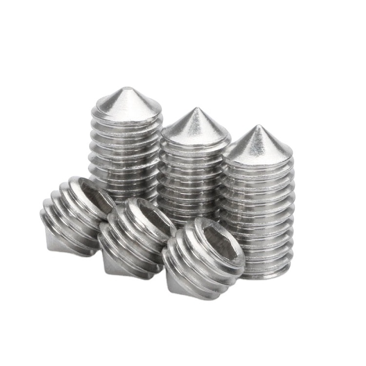 304 stainless steel hexagon socket point set screw, top screw, headless set screw