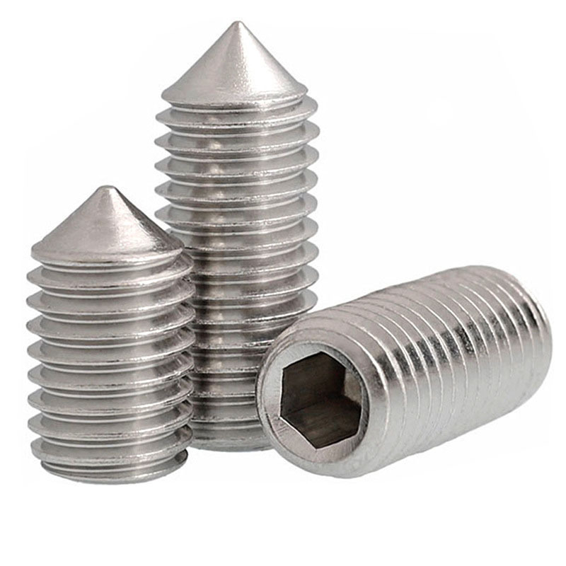 304 stainless steel hexagon socket point set screw, top screw, headless set screw