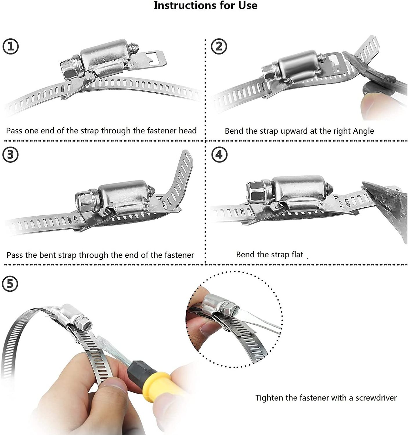 Guaranteed Quality Hose Clamp DIN 3017  Stainless Steel SS304 SS316 SS316L Heavy Duty Single Ear Hose Clamps  for Pipe