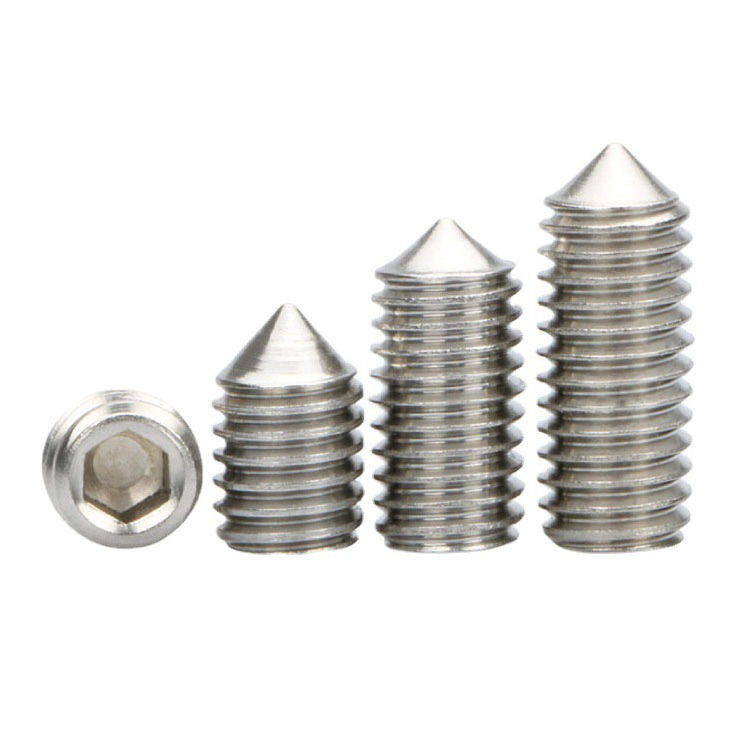 304 stainless steel hexagon socket point set screw, top screw, headless set screw