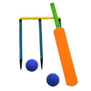 Foam Cricket Set Full Starter Cricket Set with 30" Cricket Bat 2 Foam Balls 3 Plastic Wickets for Adults Kids Beginners