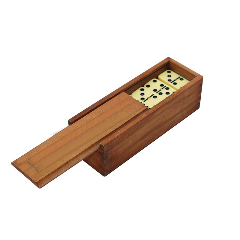 Dominos Set Game. Premium Classic 28 Pieces Double Six Domino in Durable Wood Box for all