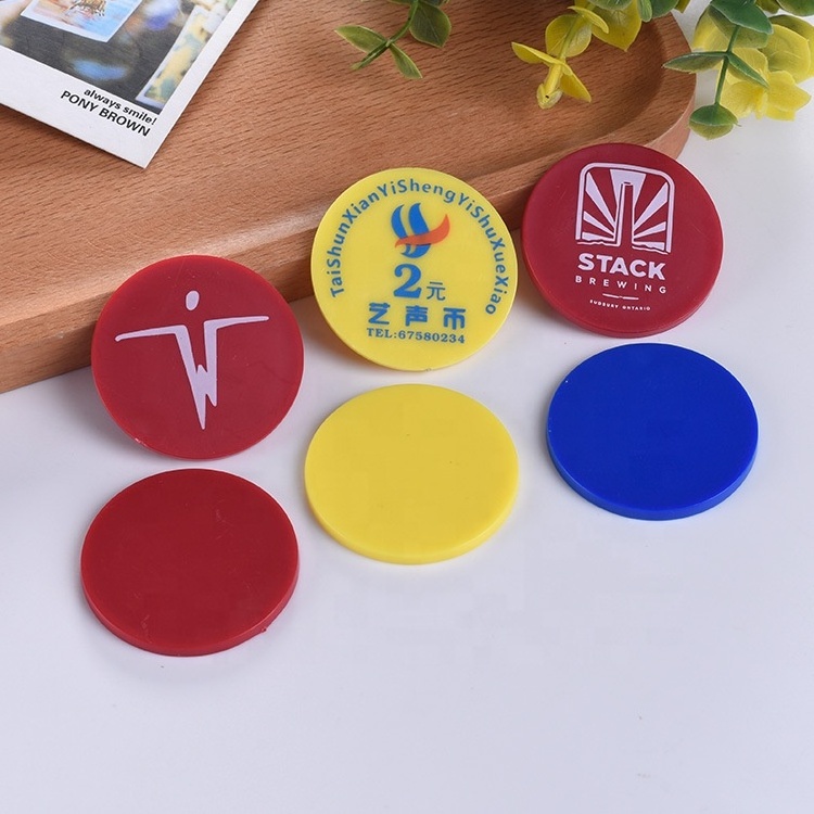 High Quality Embossed Custom Clear  Plastic Token Coin