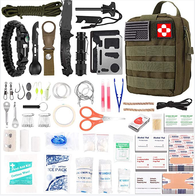 JK-B-008 Mens Gift 500pcs Camping Outdoor Survival Tactical Gear First Aid kit Earthquake Emergency Survival Kit