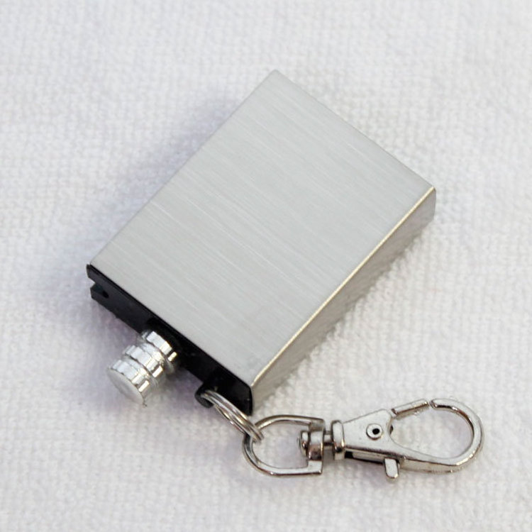 JK-DHS-055 Permanent Stainless Steel Flint Fire Starter Square Match Lighter Cigarette Accessories Fire Starter Lighter