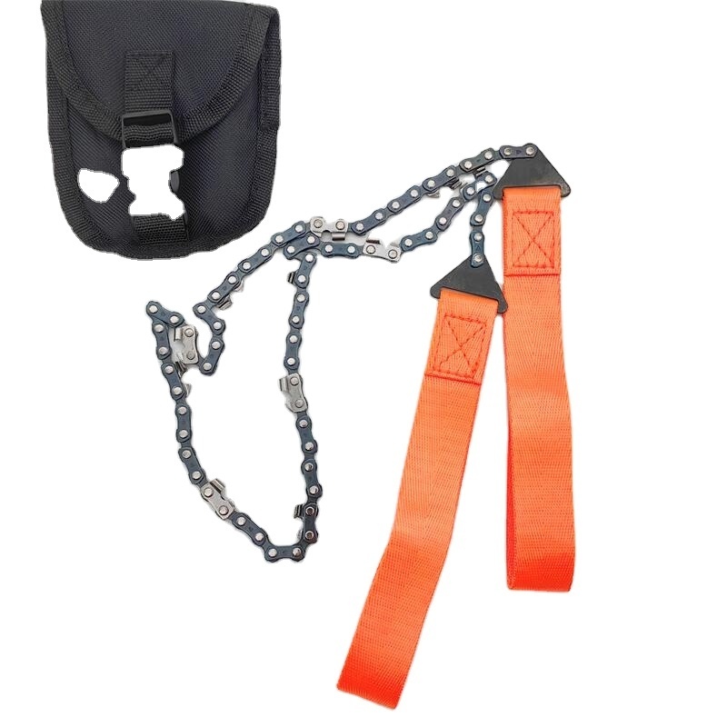 JK-XJ-002 24-inch Portable Chain Saw Chainsaws Emergency Camping Hiking Tool Pocket Hand Tool Pouch Outdoor Pocket Chain Saw