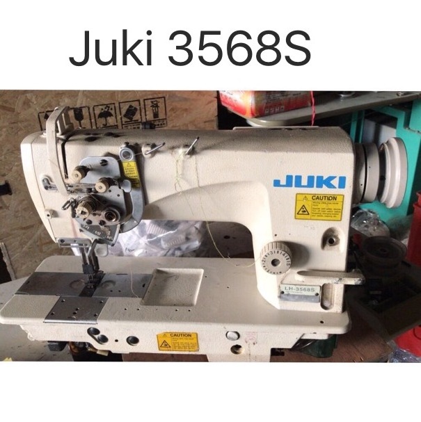 80% new used JUK I LH-3568S double needle lockstitch industrial sewing machine in good condition