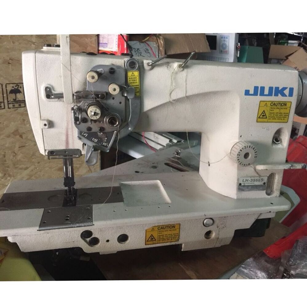 80% new used JUK I LH-3568S double needle lockstitch industrial sewing machine in good condition