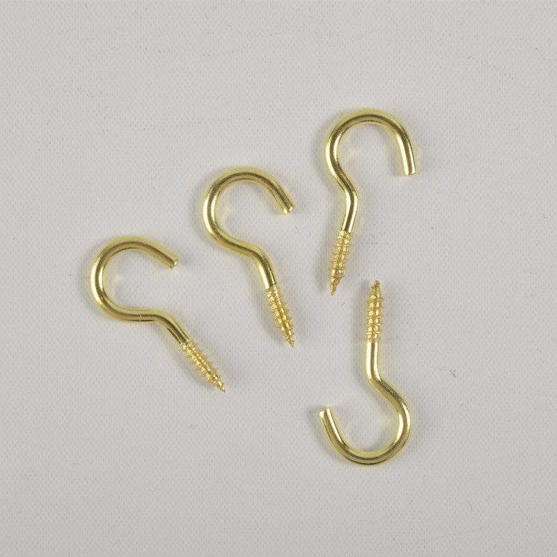 Woodwork Thread C Hook Screw Brass Open Eye Screw Hook Custom Size