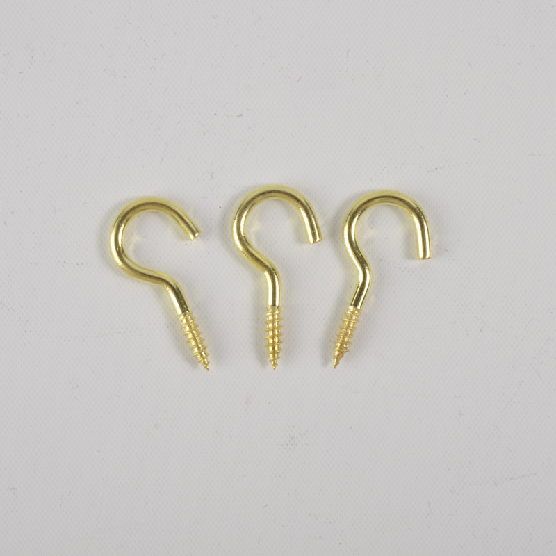 Woodwork Thread C Hook Screw Brass Open Eye Screw Hook Custom Size