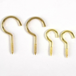 Woodwork Thread C Hook Screw Brass Open Eye Screw Hook Custom Size