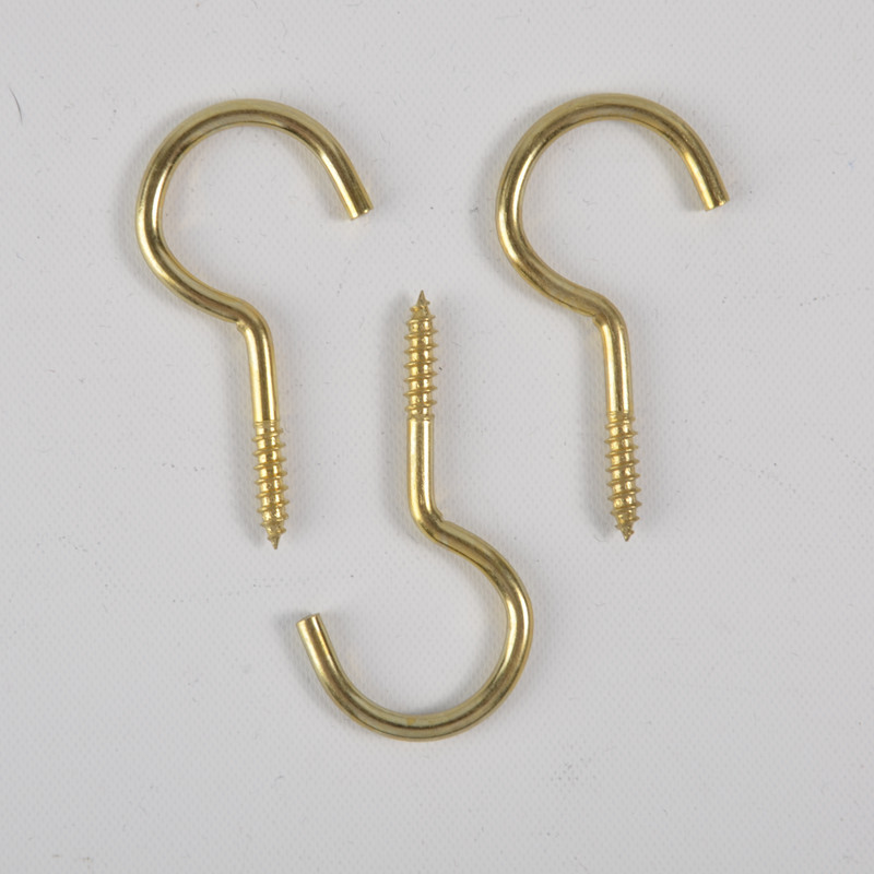 Woodwork Thread C Hook Screw Brass Open Eye Screw Hook Custom Size