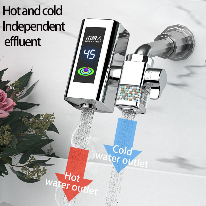 Led Digital Display Stainless Steel Fast Instant Electric Water Heater Heating Faucet