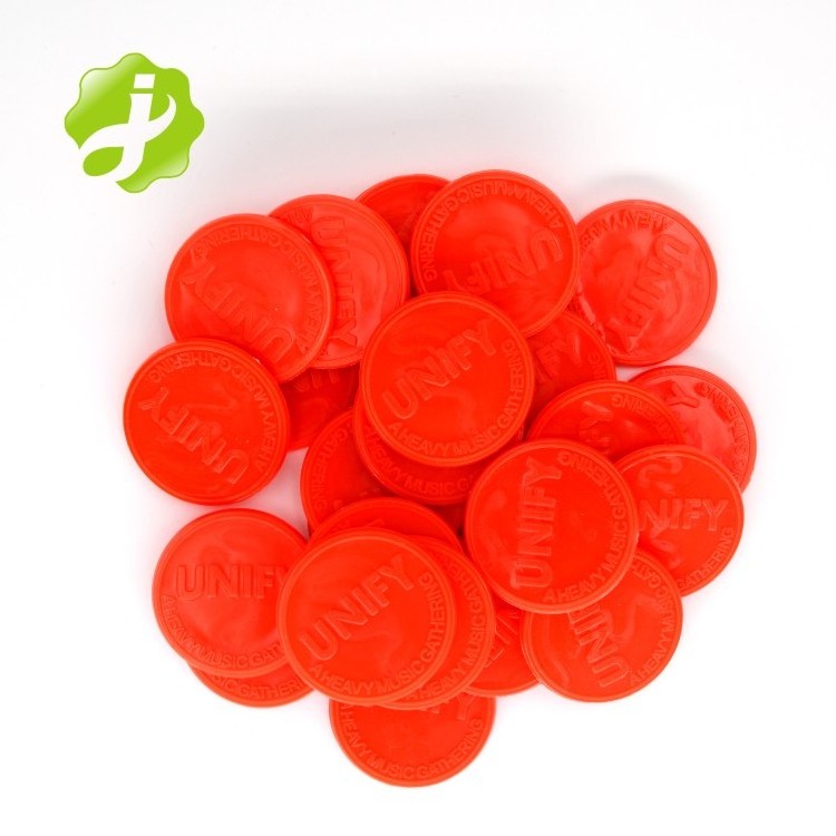 Game use cheap custom embossed plastic token coins