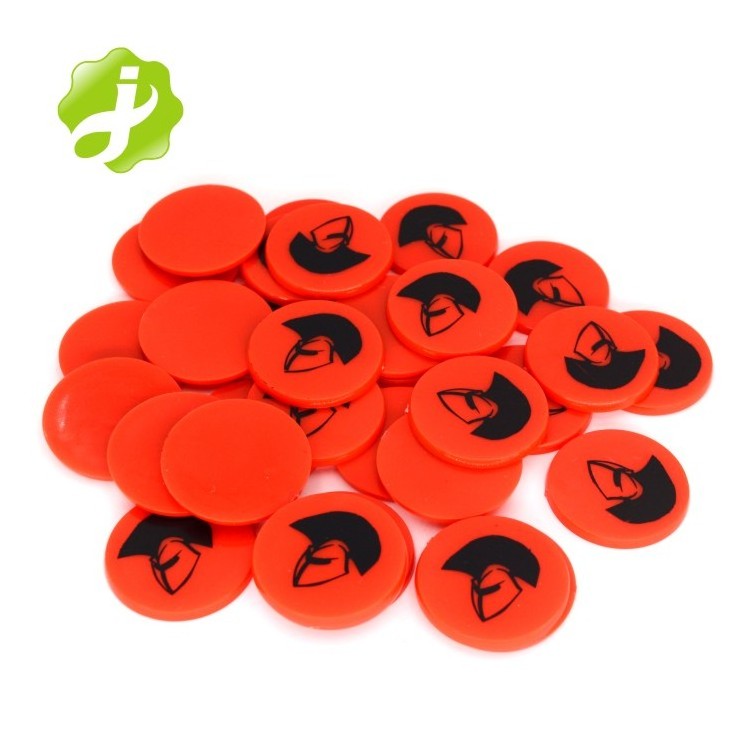 Promotional 25mm blank custom plastic token coins