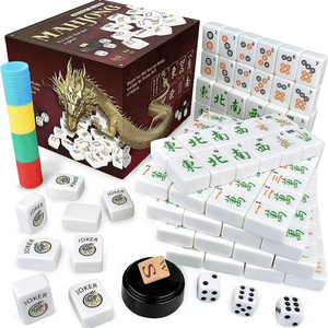 Melamine Mahjong Tile Set with Custom Printing Classic Strategy Game for Kids, Families, and Adults Ages 8 and up