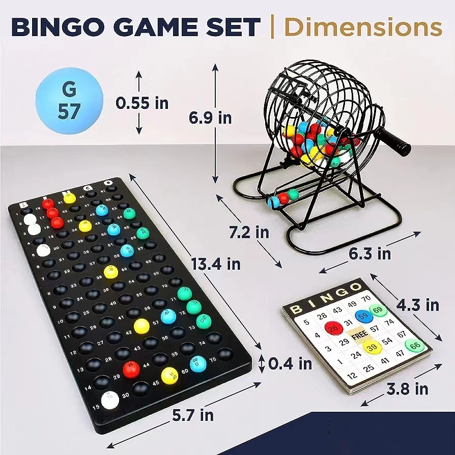 Family Games Bingo Set Gambling Metal for Leisure Paper Box Packing