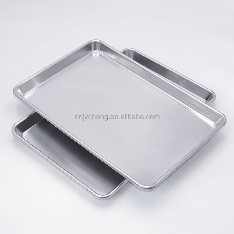 Durable Full Size Aluminum Alloy Baking Sheet Pan Tray Cookie Snack Roasting Pans with Plastic Lids Pan Covers Bakeware