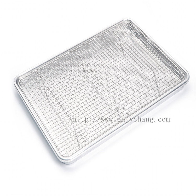 Customized Aluminum Cookie Pan With Stainless Steel Cooling Wire Rack for Baking Meat and Cakes Durable Bakeware Metal Product