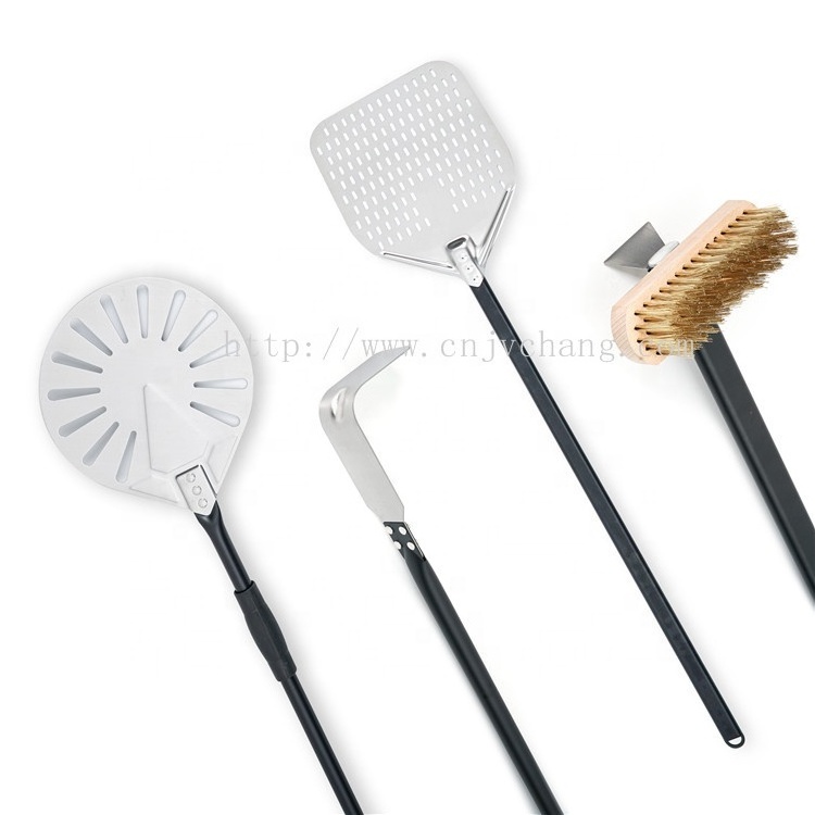 12-14-16inch Stainless Steel Pizza Paddle Spade Or Aluminum Perforated Pizza Peel Shovel with Detachable Custom Handle