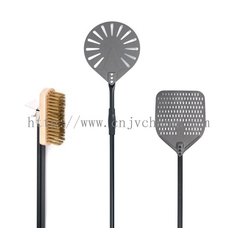 12-14-16inch Stainless Steel Pizza Paddle Spade Or Aluminum Perforated Pizza Peel Shovel with Detachable Custom Handle