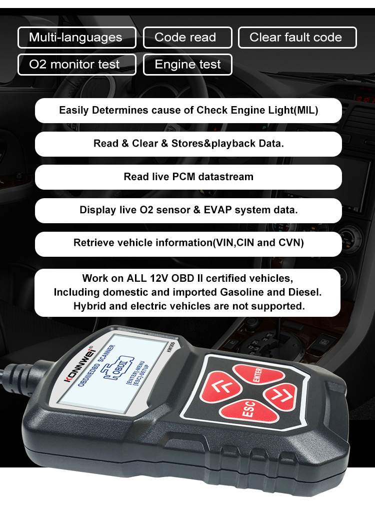 KW309 OBD2 EOBD Car Inspection Tool Automotive DTC Diagnosis Machine MS309 MS300