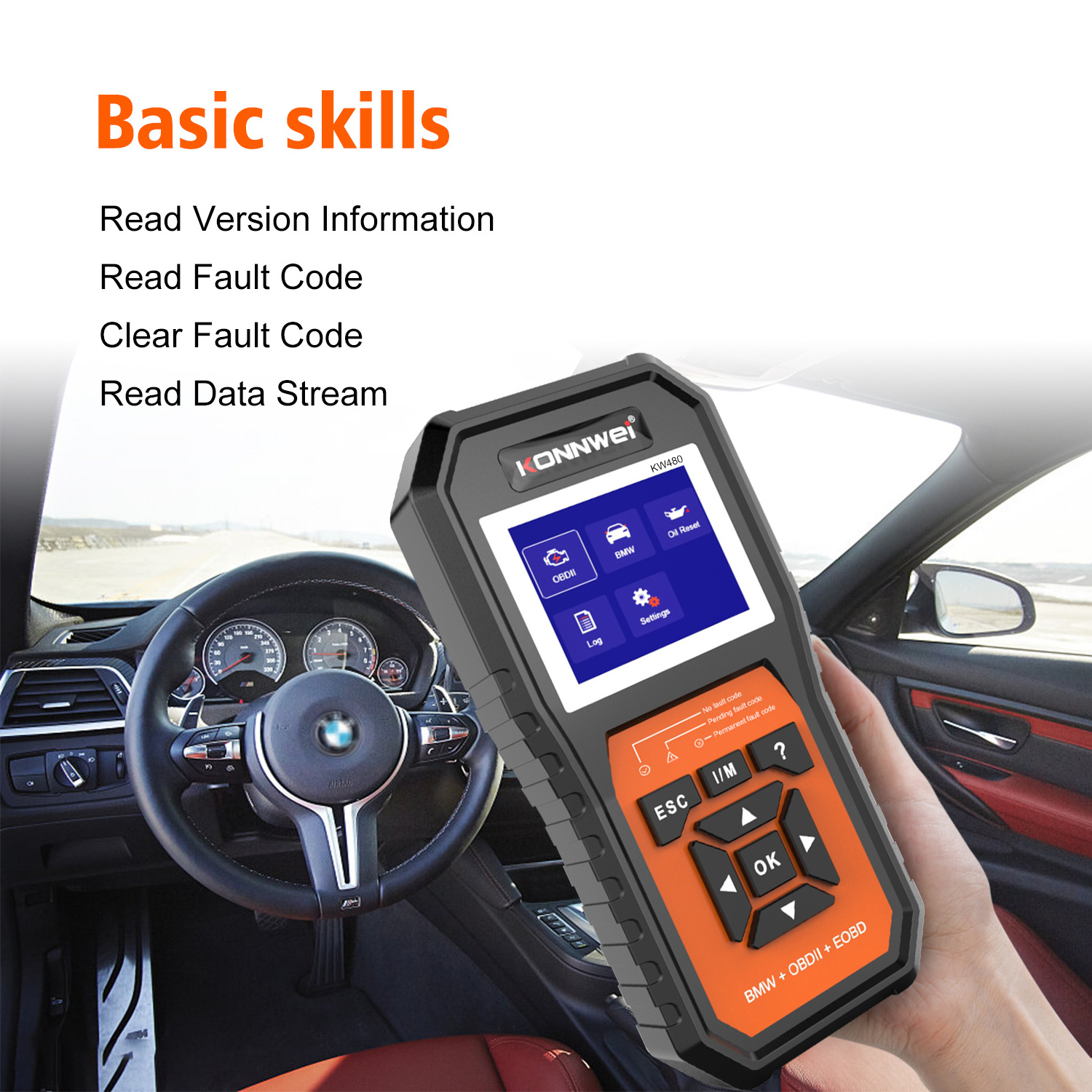 Multi-Systems Diagnostic Scan Tool for BMW Vehicles With Oil reset and universal OBD2 engine system scanner