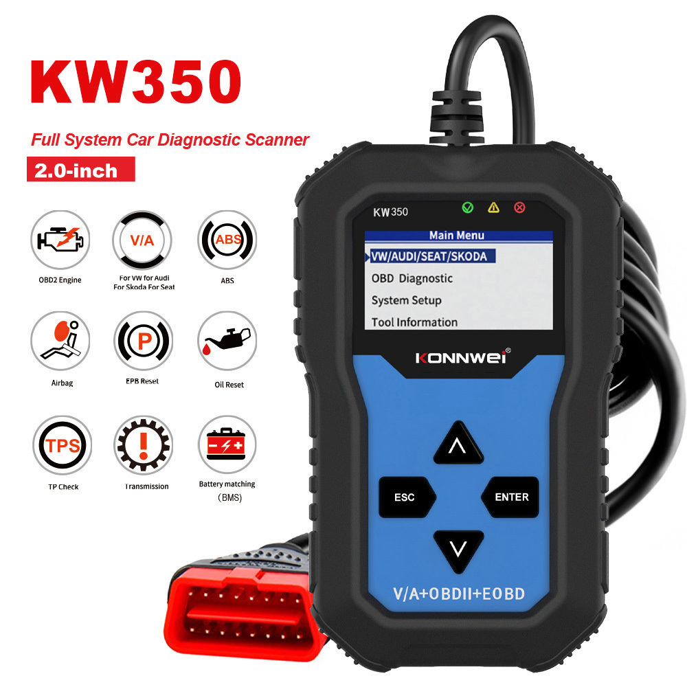 Factory Direct Automotive Tools and Equipment Konnwei Car Scanner obd2 Diagnostic Scanner Srs reset tool  for VAG cars